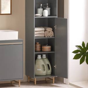 Armoire haute BZR130-HG Doré - Gris - Bois manufacturé - Métal - 35 x 170 x 35 cm