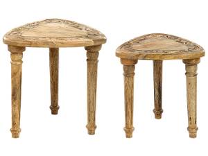 Table d'appoint SAORA Marron - Bois massif - 33 x 44 x 40 cm