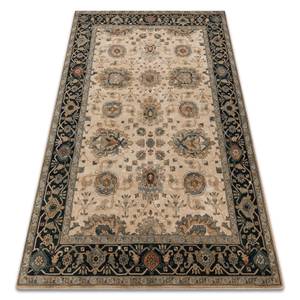 Wollteppich Polonia Tesoro Rahmen Beige 235 x 350 cm