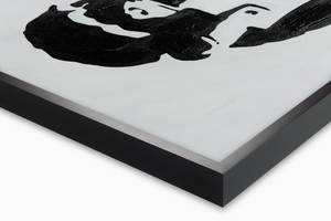 Tableau peint Banksy's Laugh now Noir - Blanc - Bois massif - Textile - 60 x 90 x 4 cm