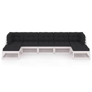 Salon de jardin (lot de 7) 3009736-2 Anthracite - Blanc