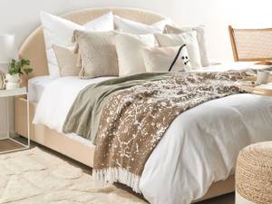 Kuscheldecke PAZARYERI Beige - Braun - Naturfaser - 165 x 1 x 130 cm