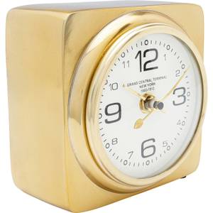 Tischuhr Time Out Gold - Metall - 13 x 13 x 9 cm