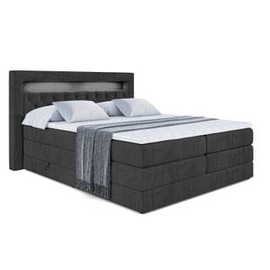 Boxspringbett NOEL GOLD KING Schwarz - Breite: 160 cm