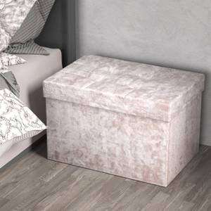Sitzbank Sitzhocker Sitzwürfel Fußhocker Pink - Textil - 6 x 30 x 49 cm