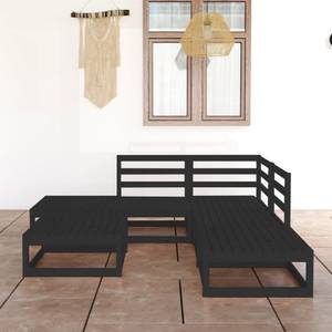 Garten-Lounge-Set Schwarz - Massivholz - Holzart/Dekor - 70 x 30 x 70 cm