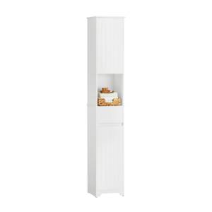 Colonne de salle de bain BZR109-W Blanc - Bois manufacturé - 30 x 170 x 30 cm