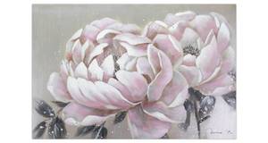 Tableau peint Everlasting Flower Rose foncé - Bois massif - Textile - 90 x 60 x 4 cm