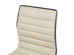 Barhocker LUCERNE 2er Set Beige - Creme - Silber - Hochglanz - Unbeschichtet