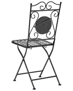 Chaise de jardin CARPINO Noir - Doré - Gris - Métal - 38 x 90 x 44 cm