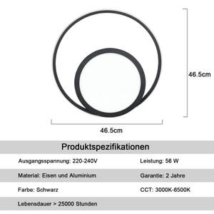 LED Deckenleuchte Bruno Schwarz