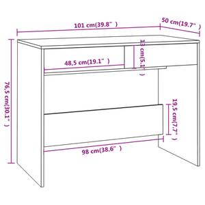 Schreibtisch Weiß - Holzwerkstoff - Massivholz - 101 x 77 x 101 cm