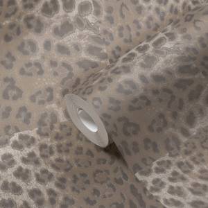 Tapete Animalprint Grau Weiß Braun Braun - Grau - Weiß - Breite: 53 cm