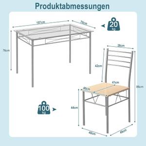 Essgruppe aus Glas (5 teilig) Braun - Glas