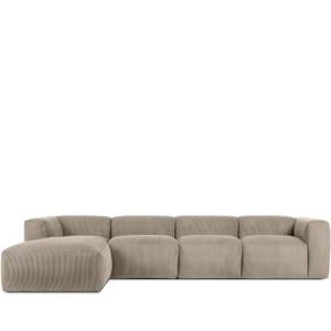 Ecksofa BUFFO 6-Sitzer Beige - Breite: 377 cm - Armlehne beidseitig montierbar - Ecke davorstehend links - Ottomane davorstehend links