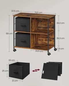 Aktenschrank Bella Braun - Holzwerkstoff - 38 x 69 x 74 cm