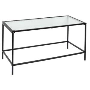 Table basse plateau en verre texturé Ros Noir - Verre - 80 x 40 x 40 cm