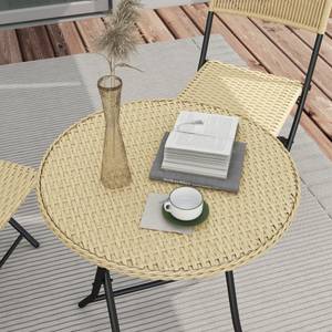 Liegestuhl-Set 863-123V00YL Gelb - Polyrattan - 60 x 70 x 60 cm