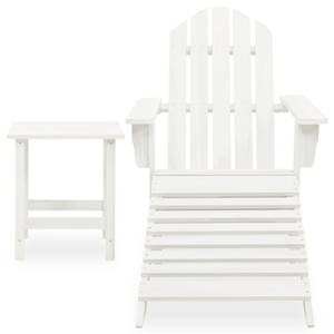 Chaise de jardin Blanc - Métal - Bois massif - 40 x 45 x 40 cm