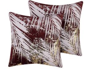 Kissen 2er Set CALLA Gold - Rot - Weiß - Textil - 45 x 12 x 45 cm