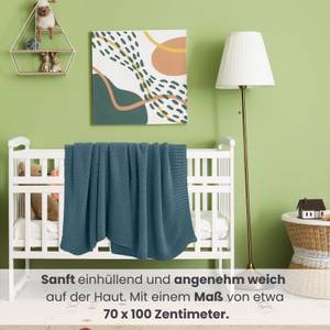 Baby-Strickdecke Babydecke premium Türkis