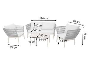 Gartengarnitur H55 (4-teilig) Schwarz - Braun - Grau - Metall - Holzart/Dekor - Holz teilmassiv - 174 x 75 x 74 cm