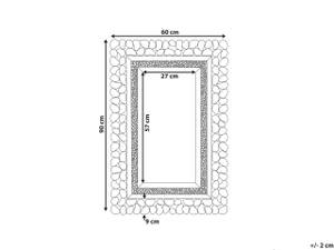 Miroir PABU Argenté - Bois manufacturé - 60 x 90 x 2 cm