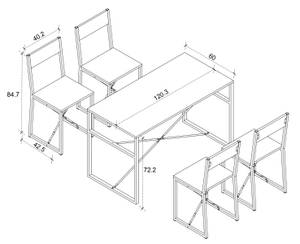 Essgruppe Insasi  5er Set Braun - Holzwerkstoff - 120 x 85 x 60 cm