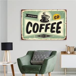 Bild Kaffeetasse AUFSCHRIFTEN Retro 120 x 80 x 80 cm