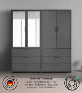 Kleiderschrank Der Grenzenlose II Anthrazit - Breite: 180 cm - 4 Türen