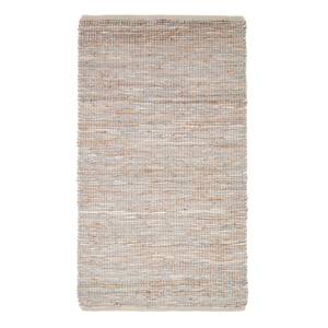 Teppich Madras aus Leder und Hanf Beige - 90 x 150 cm