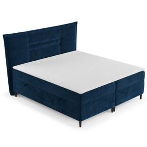 Boxspringbett Koussi II Taschenfederkern Marineblau - Breite: 180 cm