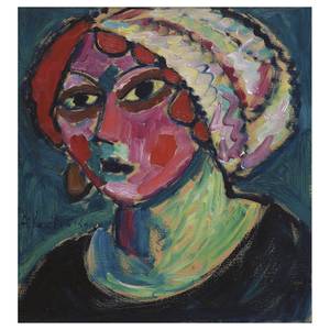 Leinwandbild Frau Mit Weißem Turban Textil - 2 x 85 x 80 cm