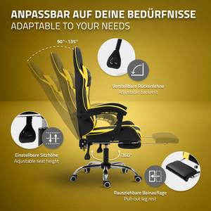 Gaming Stuhl mit Massagefunktion Schwarz - Gelb