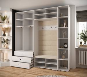 Garderobe Inova 1 Z10 Gold - Grau - Weiß - Gold