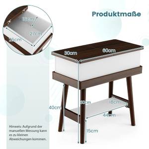 Beistelltisch mit klappbarer Tischplatte Braun - Holzwerkstoff - 30 x 60 x 60 cm