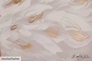 Acrylbild handgemalt Legendary Beige - Massivholz - Textil - Holz teilmassiv - 150 x 50 x 4 cm