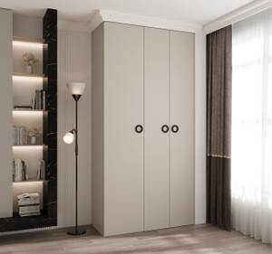 Armoire à portes battantes Como 1 Beige - Noir - Gris lumineux - 120 x 40 cm