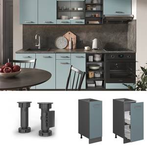 Meuble de cuisine R-Line 41181 Anthracite - Bleu-gris