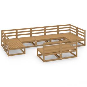 Garten-Lounge-Set (9-teilig) 3009755-1 Braun - Massivholz - Holzart/Dekor - 70 x 67 x 70 cm