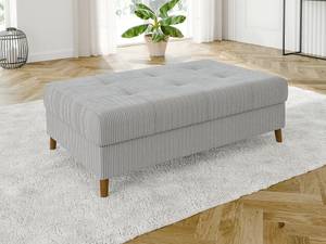 Wohnlandschaft mit Hocker Neo Cord-Stoff Hellgrau