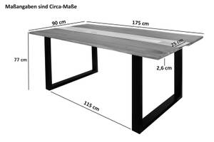 Esstisch KLAUS Beige - Massivholz - Holzart/Dekor - 175 x 77 x 90 cm