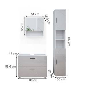 Mobilier de salle de bains Irma Blanc brillant - Blanc