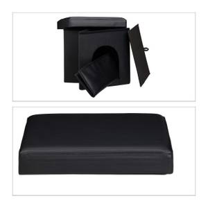 Hundebox Sitzhocker Schwarz - 38 x 38 x 38 cm