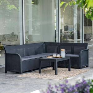 Outdoor-Sofa Grau - Kunststoff - Polyrattan - 63 x 74 x 63 cm