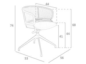 Chaise 4129 Marron - Textile - 56 x 74 x 53 cm