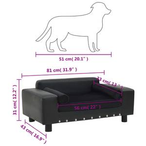 Canapé pour chien 3007446 Noir