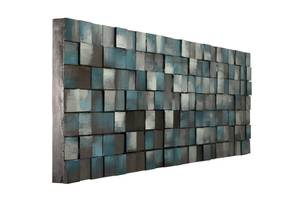 Holzbild Ruhe des Blauen Blau - Holz teilmassiv - 144 x 44 x 7 cm