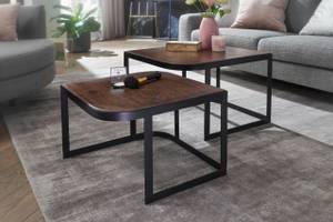 Couchtisch 2er-Set eckig ERAY Mango Schwarz - Massivholz - 60 x 40 x 60 cm