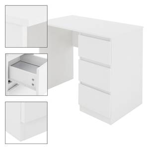 Bureau 90x76x50 cm blanc en bois Vernis mat - Naturel